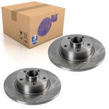 Load image into Gallery viewer, Pair of Rear Brake Disc Inc Wheel Bearing &amp; Abs Sensor Ring Blue Print ADR164321