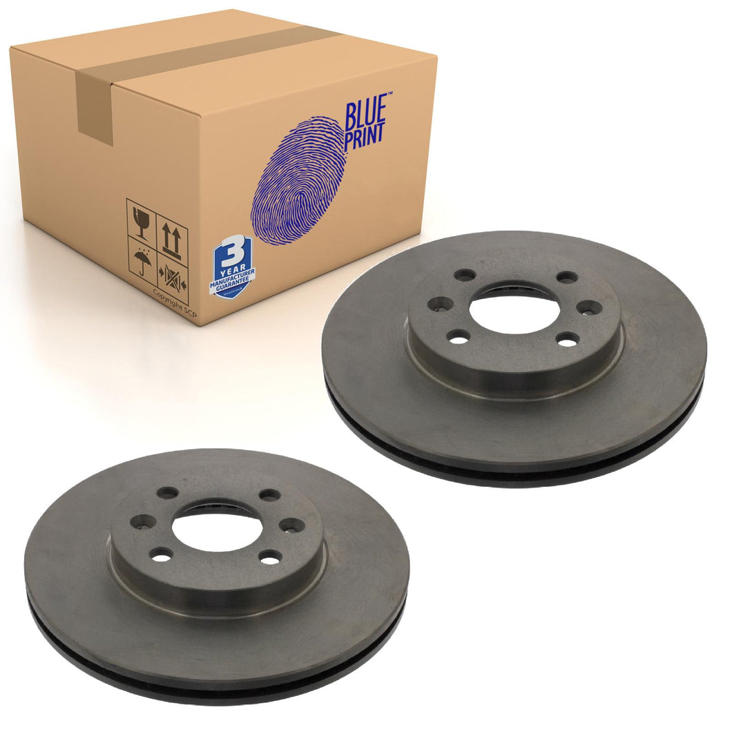 Pair of Front Brake Disc Fits Renault Laguna Safrane Blue Print ADR164329