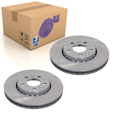 Pair of Front Brake Disc Fits Renault Grand Scenic Laguna M Blue Print ADR164335