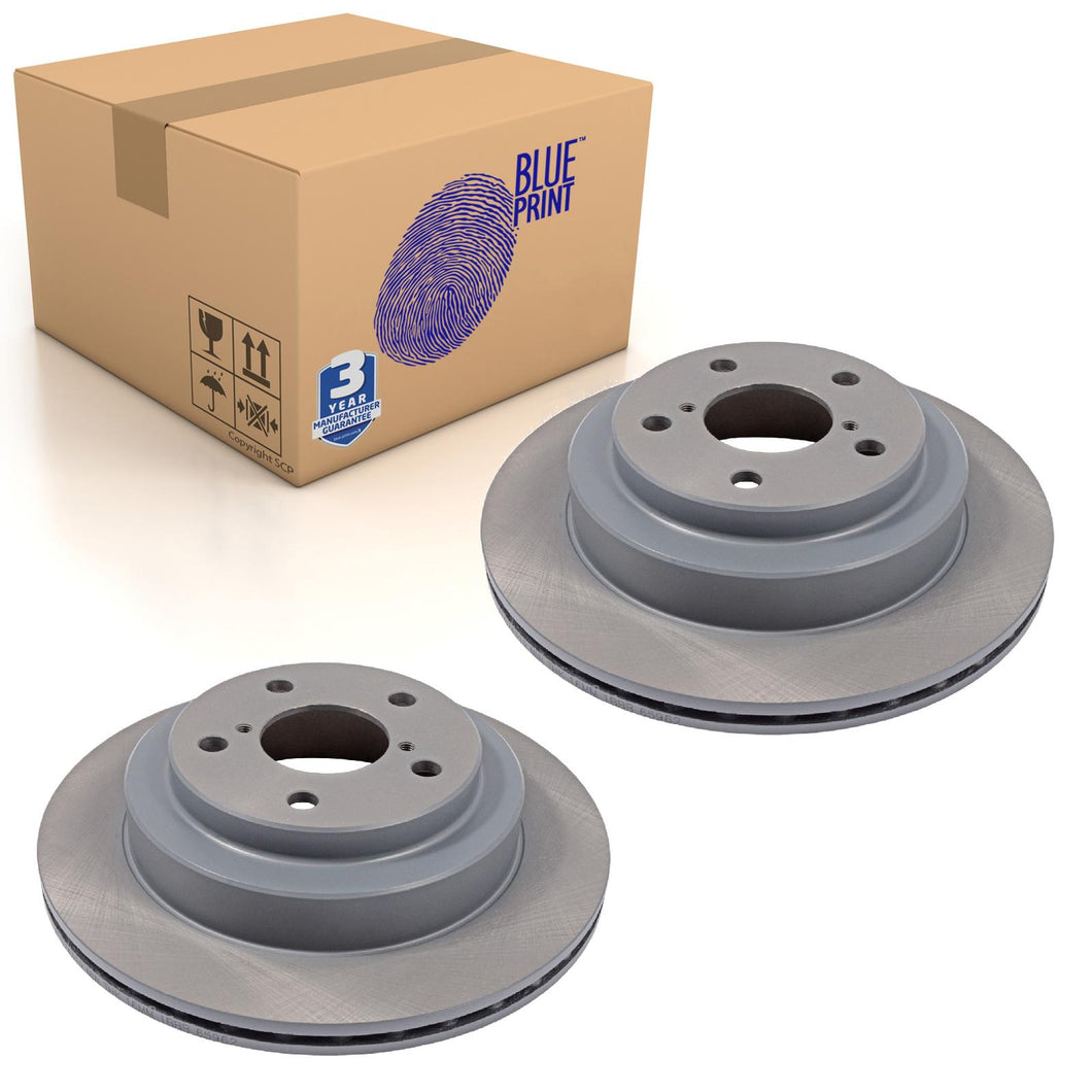 Pair of Rear Brake Disc Fits Subaru Forester Impreza Legacy Blue Print ADS74319