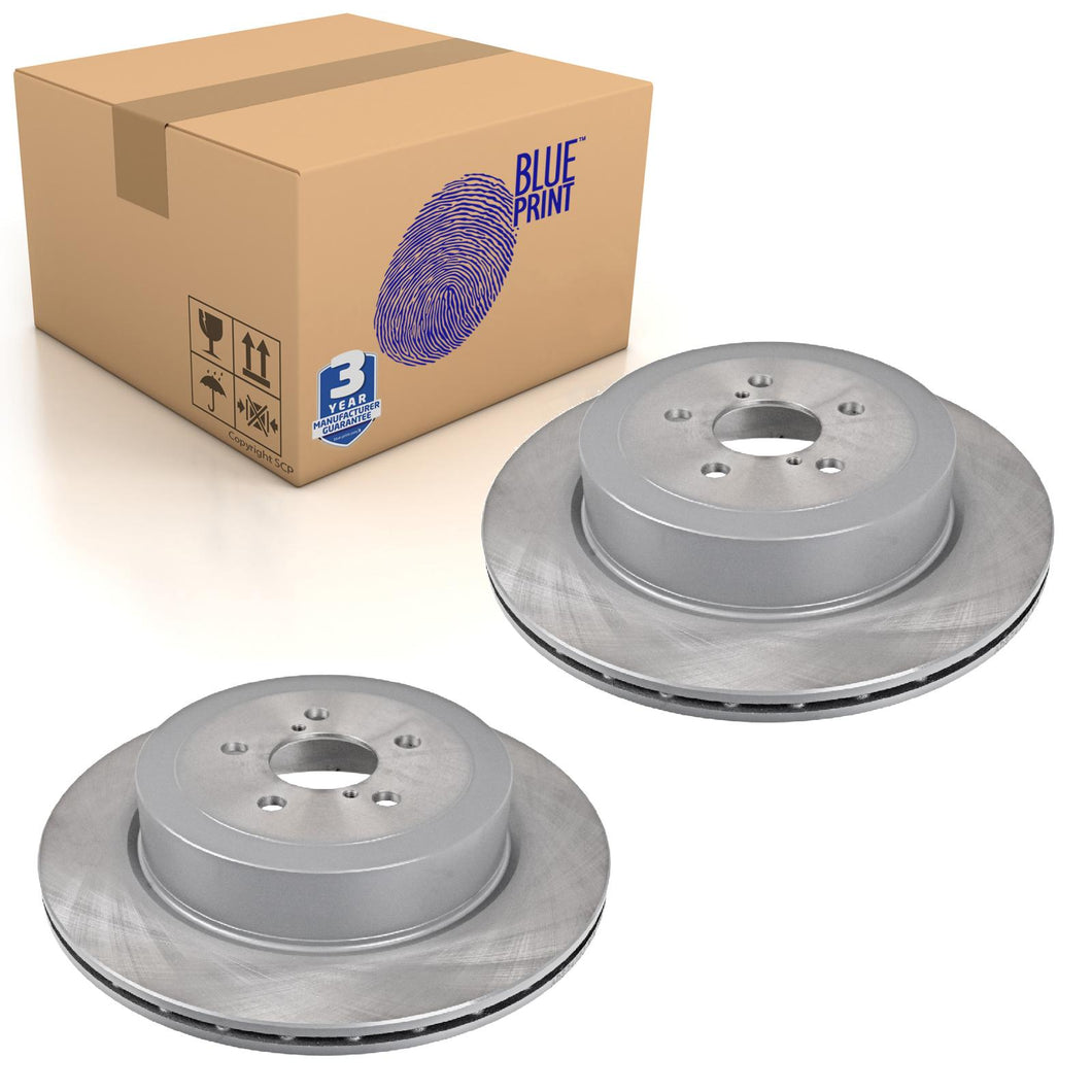 Pair of Rear Brake Disc Fits Subaru Impreza Legacy Blue Print ADS74323