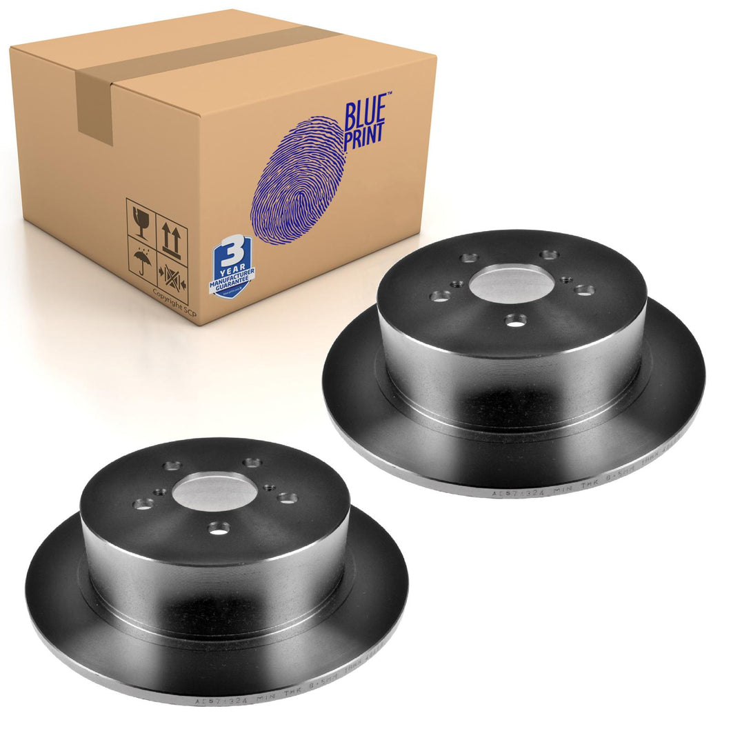 Pair of Rear Brake Disc Fits Subaru Legacy Outback Blue Print ADS74324