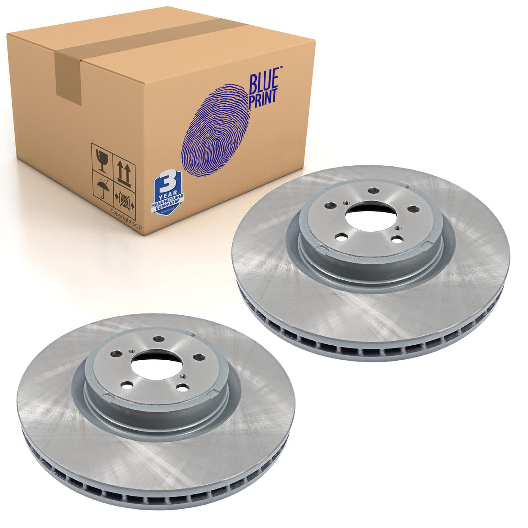 Pair of Front Brake Disc Fits Subaru Forester Legacy Outback Blue Print ADS74335