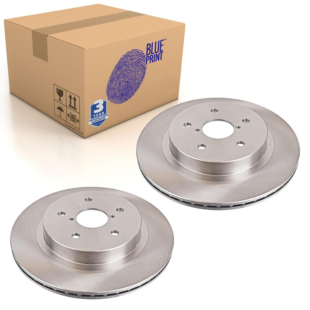 Pair of Rear Brake Disc Fits Subaru OE 26700AL010 Blue Print ADS74342