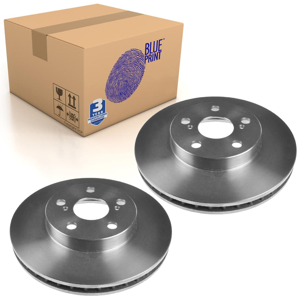 Pair of Front Brake Disc Fits Toyota Celica Prius Will VS L Blue Print ADT343135