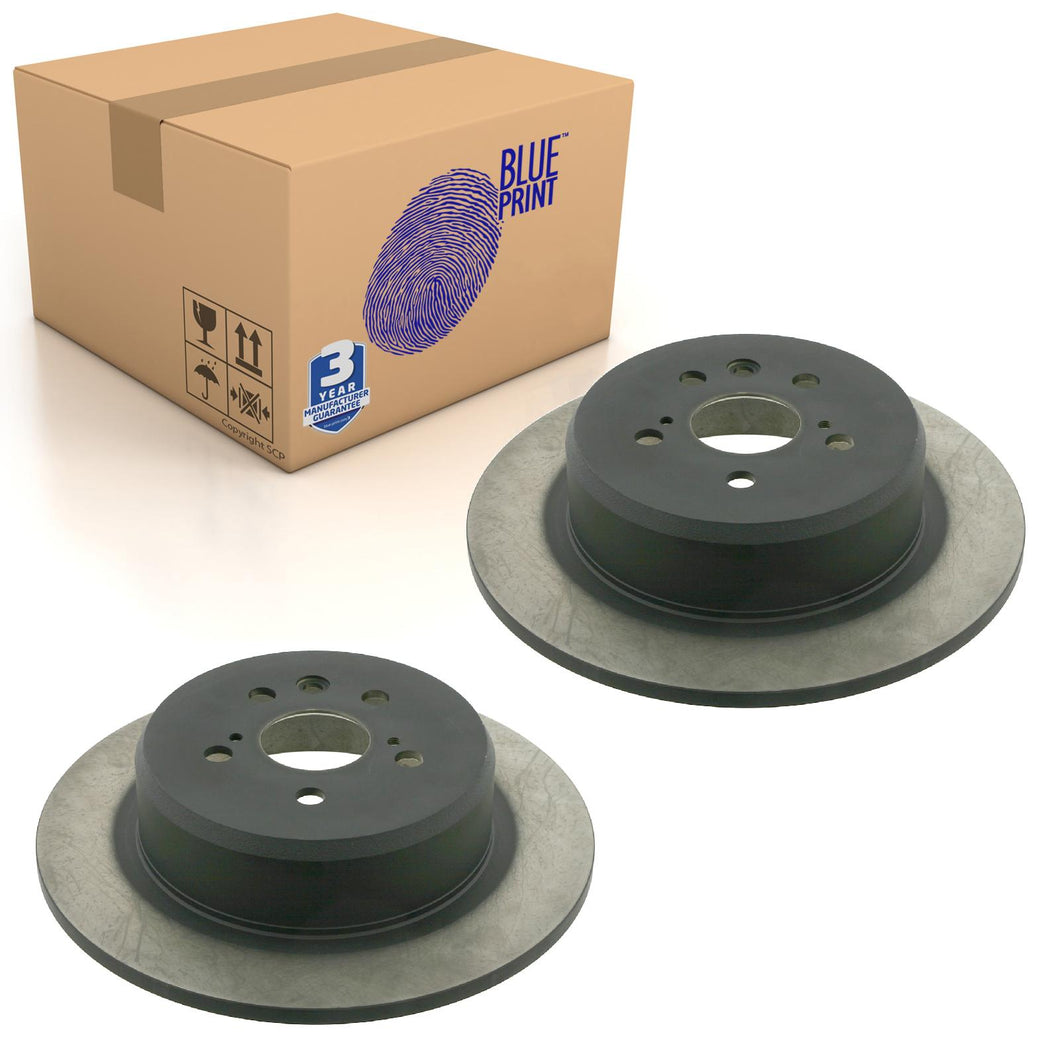 Pair of Rear Brake Disc Fits Toyota Avensis I Blue Print ADT343154