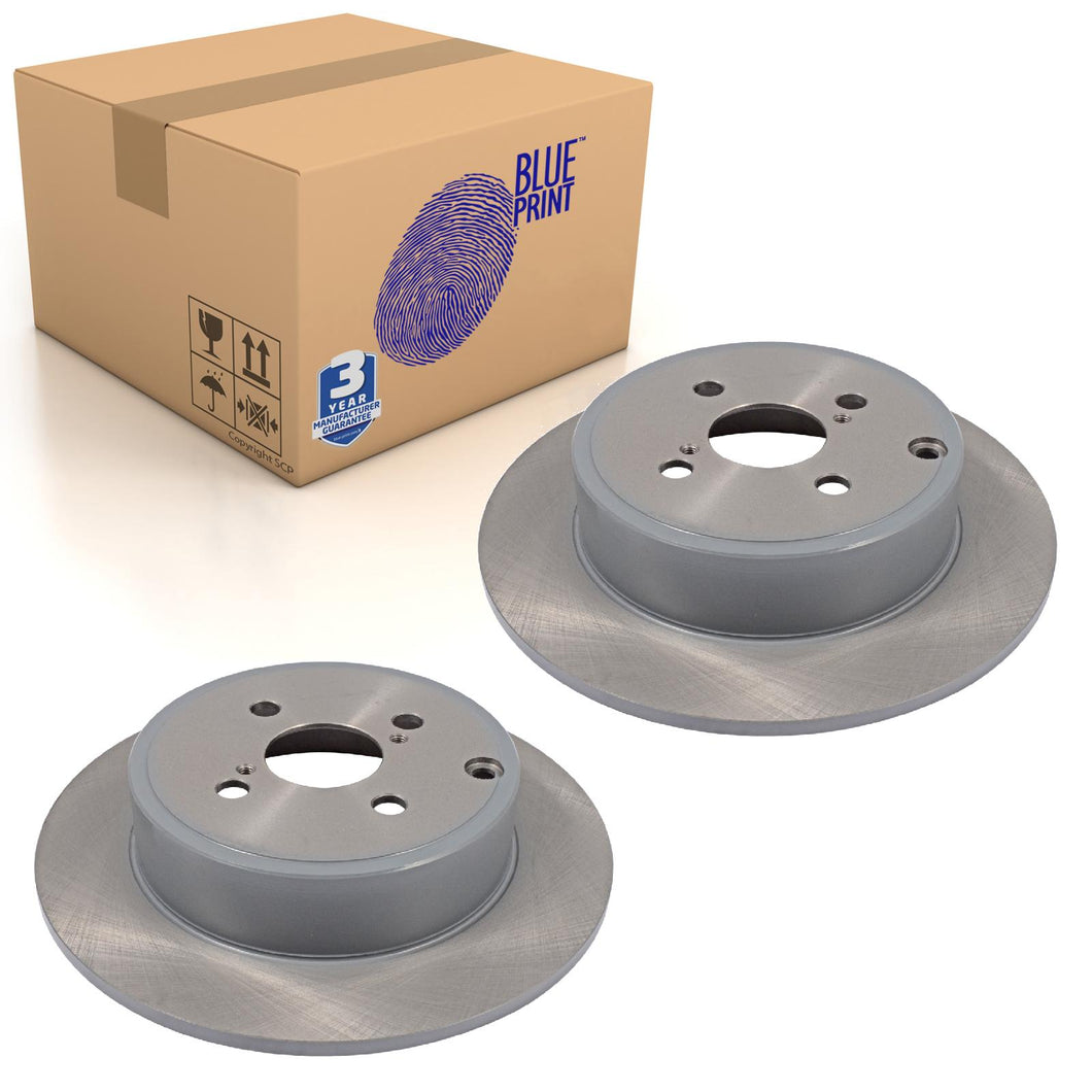 Pair of Rear Brake Disc Fits Toyota Corolla Altis 4x4 Spaci Blue Print ADT343169