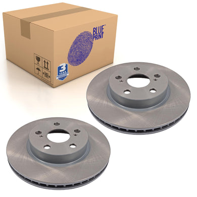 Pair of Front Brake Disc Fits Toyota Prius II Blue Print ADT343184