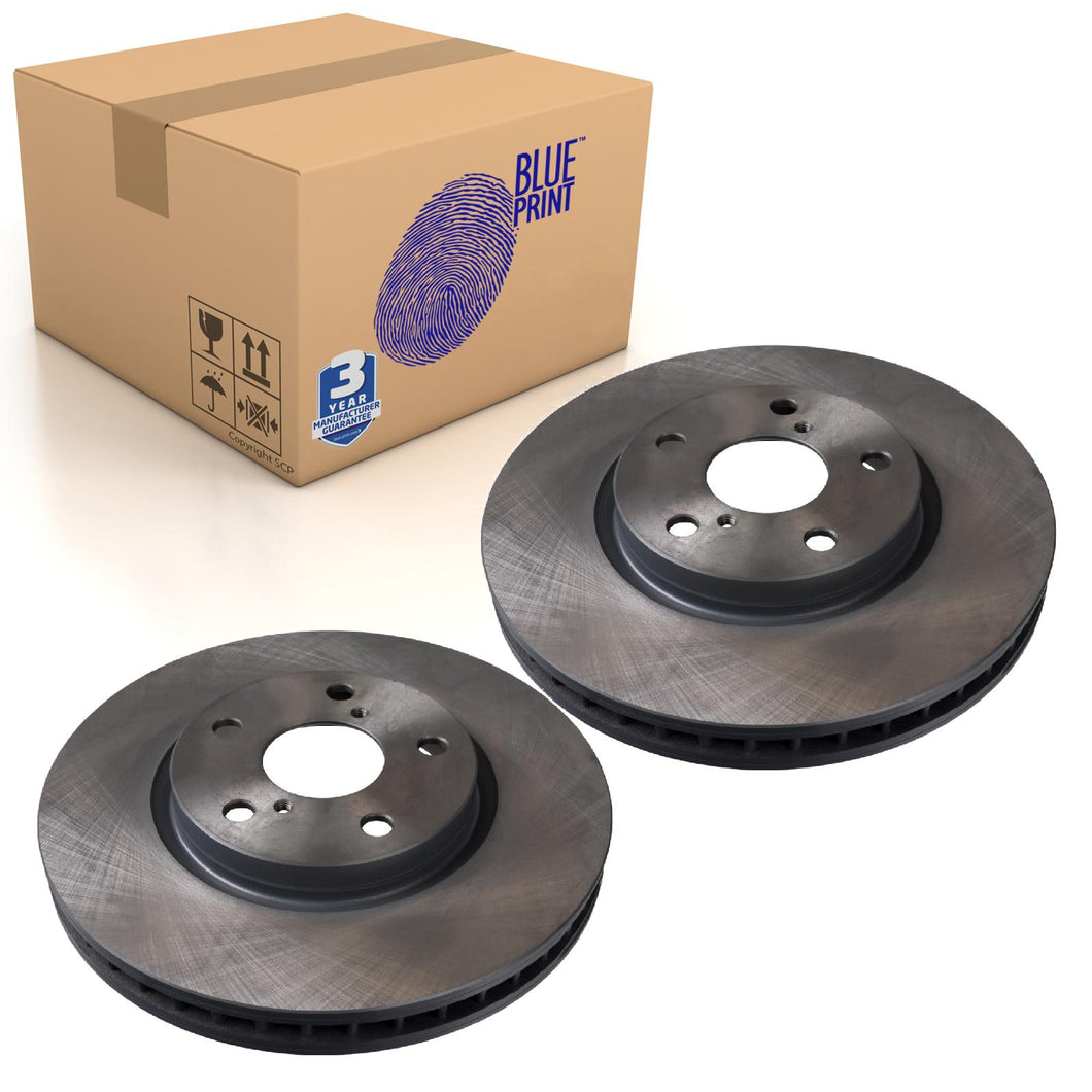 Pair of Front Brake Disc Fits Toyota OE 4351230300 Blue Print ADT343195