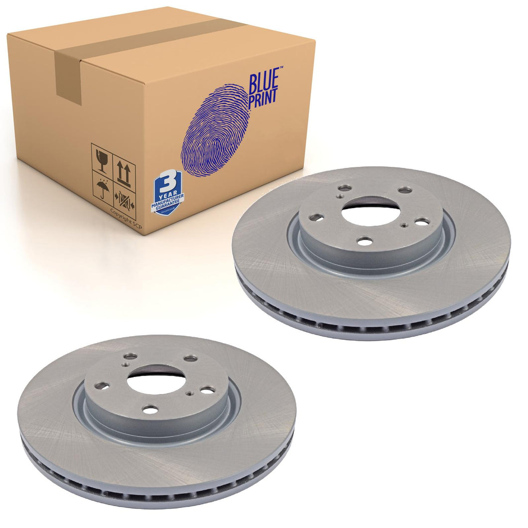Pair of Front Brake Disc Fits Toyota Avensis Corolla X Blue Print ADT343199