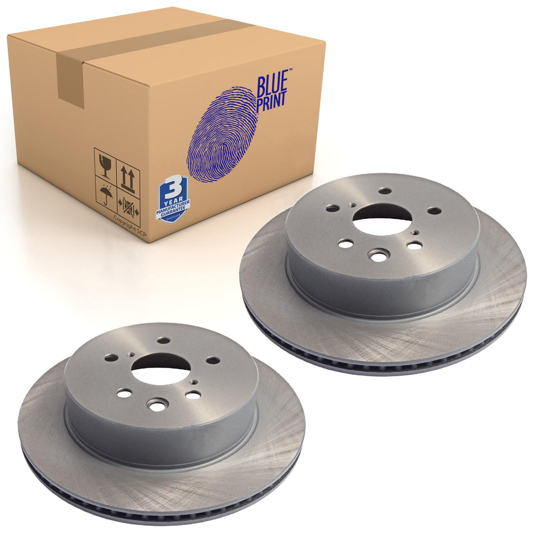 Pair of Rear Brake Disc Fits Toyota Crown Mark X Lexus GS I Blue Print ADT343203
