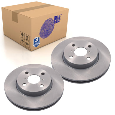 Pair of Front Brake Disc Fits Toyota Etios Liva Valco Yaris Blue Print ADT343205