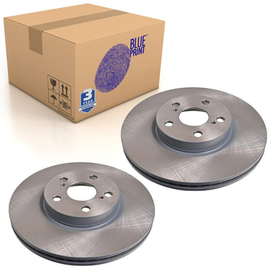 Pair of Front Brake Disc Fits Subaru Trezia Toyota Corolla Blue Print ADT343220