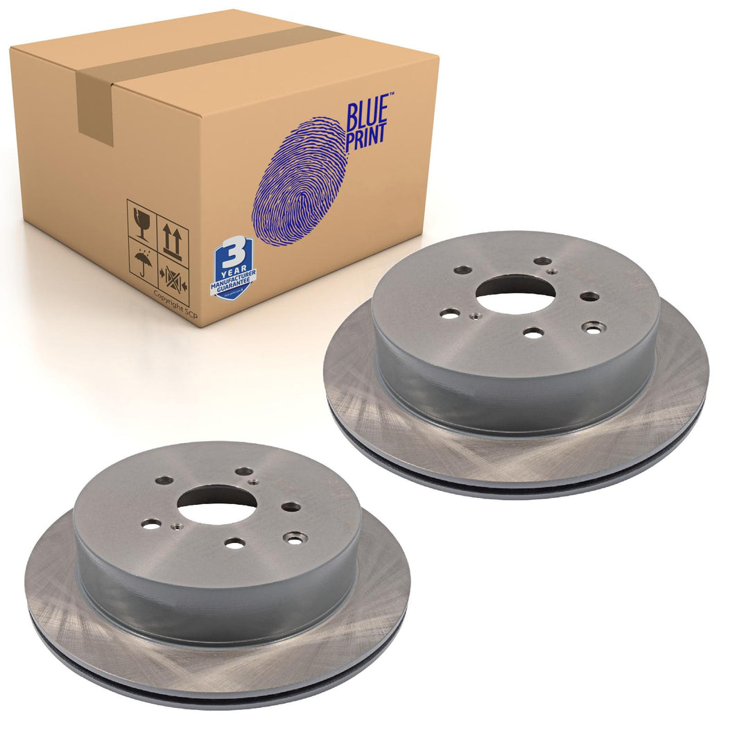 Pair of Rear Brake Disc Fits Toyota Lexus RX Blue Print ADT343225