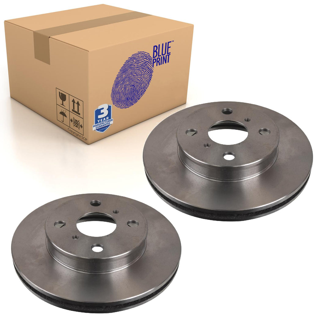 Pair of Front Brake Disc Fits Toyota Caldina Carina IV Blue Print ADT343228