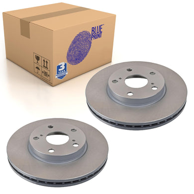 Pair of Front Brake Disc Fits Toyota Auris Touring Sports C Blue Print ADT343240
