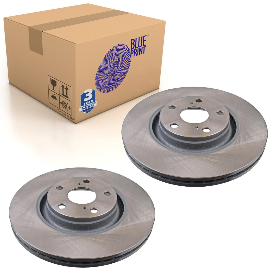 Pair of Front Brake Disc Fits Toyota Avensis Verso Blue Print ADT343272
