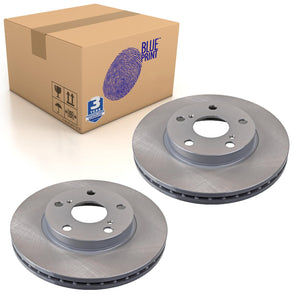 Pair of Front Brake Disc Fits Toyota Auris Corolla Quest Blue Print ADT343279
