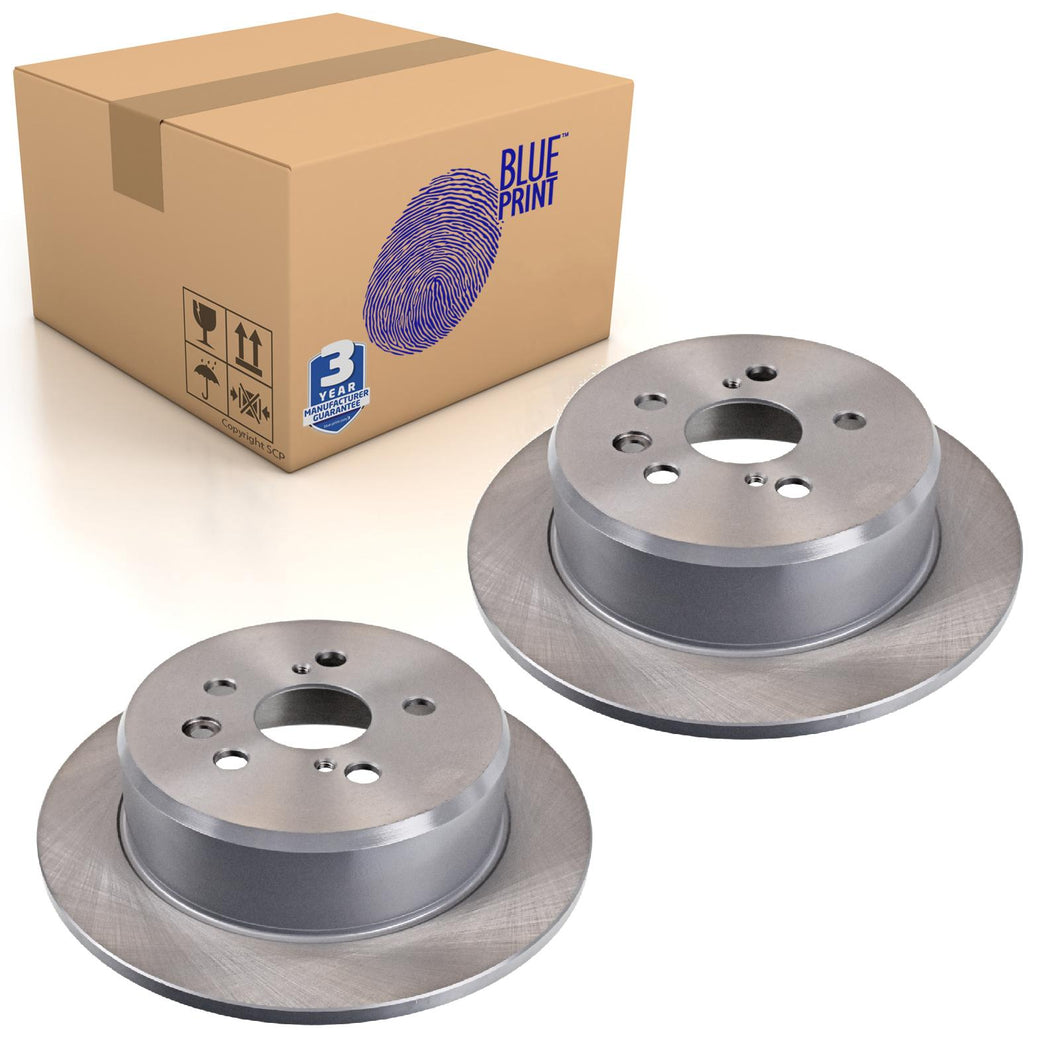 Pair of Rear Brake Disc Fits Toyota Camry Carina Celica Coro Blue Print ADT34352
