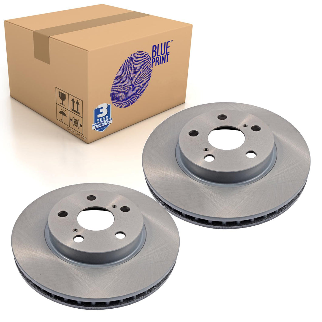 Pair of Front Brake Disc Fits Toyota Allion Caldina Carina P Blue Print ADT34364