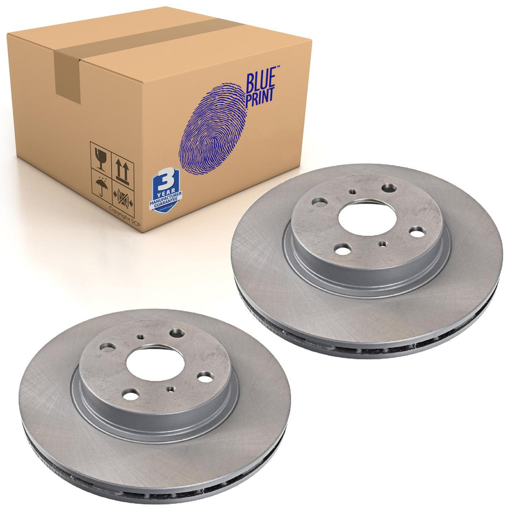Pair of Front Brake Disc Fits Toyota Corolla VI Blue Print ADT34379