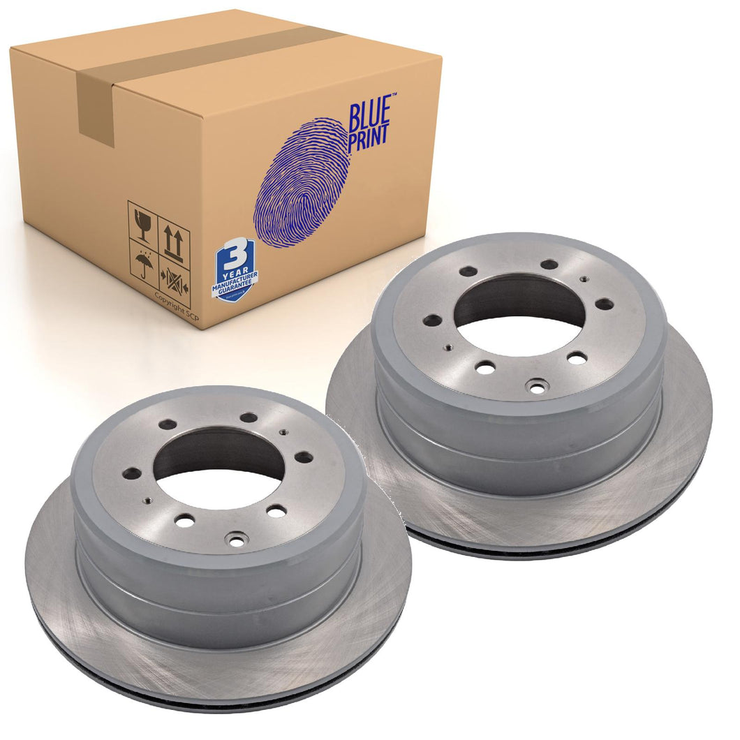 Pair of Rear Brake Disc Fits Toyota Land Cruiser Blue Print ADT34389