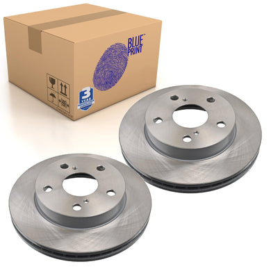 Pair of Front Brake Disc Fits Toyota Estima Lite Previa Town Blue Print ADT34393