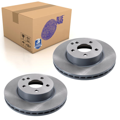 Pair of Front Brake Disc Fits Mercedes Benz E-Class Model 2 Blue Print ADU174306