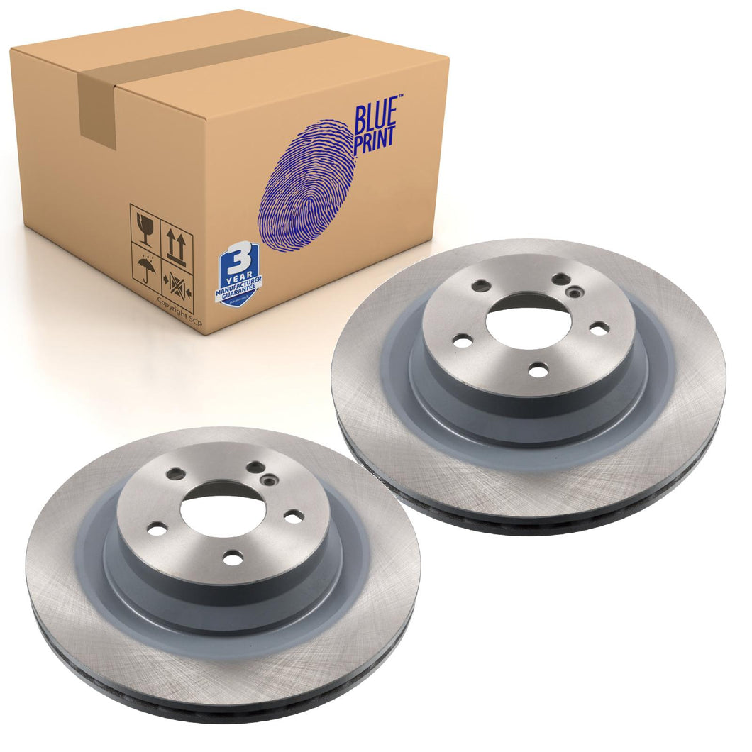 Pair of Rear Brake Disc Fits Mercedes CL Class E Class Blue Print ADU1743102