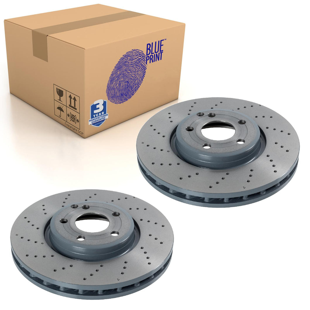 Pair of Front Brake Disc Fits Mercedes-Benz OE 4211812 Blue Print ADU1743111