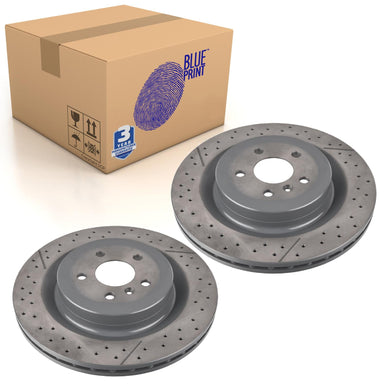 Pair of Rear Brake Disc Fits Mercedes GL Class ML Class Blue Print ADU1743124