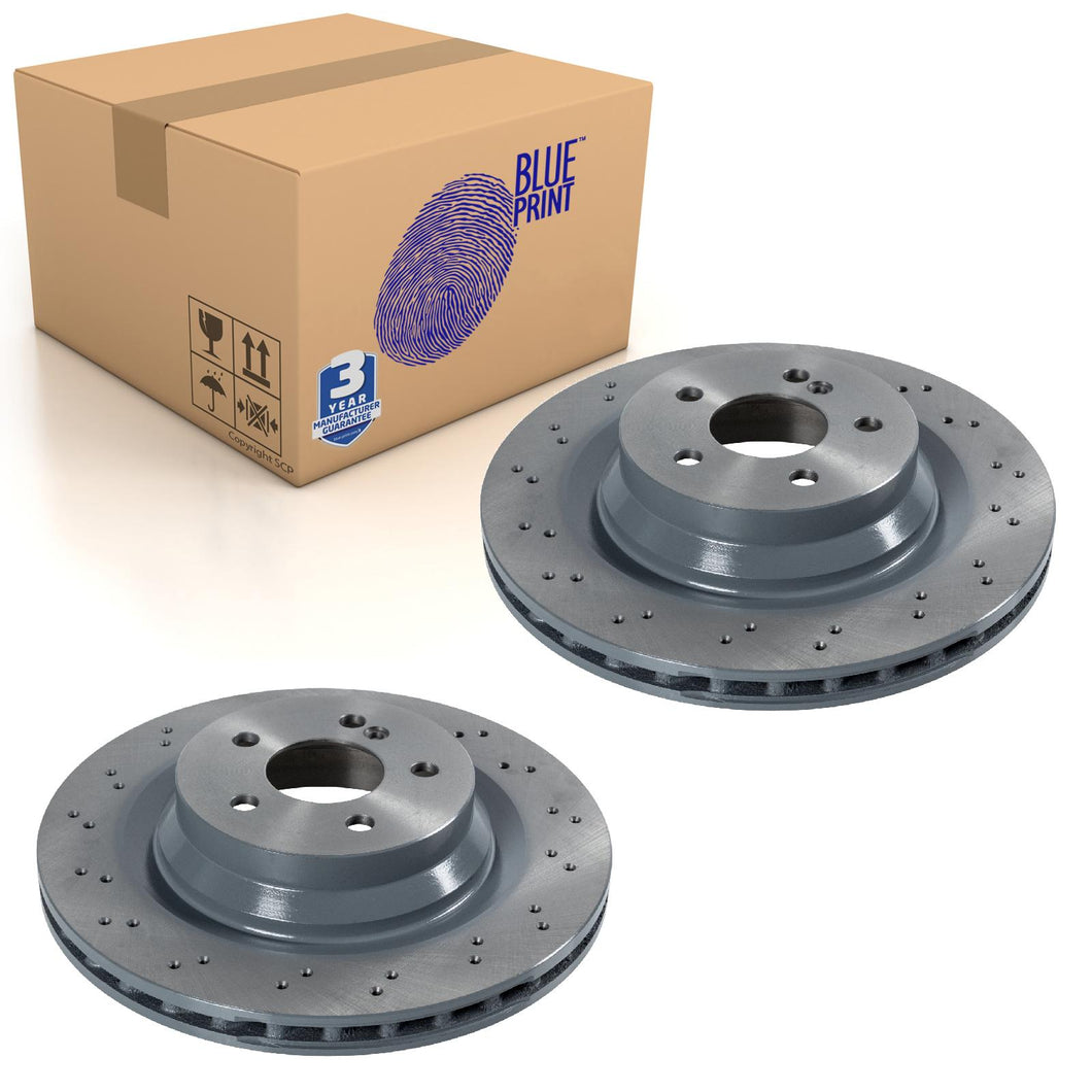 Rear Brake Disc Fits Mercedes Benz CLS 55 AMG E 55 AMG E 5 Blue Print ADU1743125