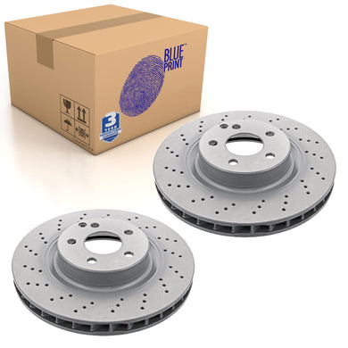Pair of Front Brake Disc Fits Mercedes-Benz OE 2304210812 Blue Print ADU174315