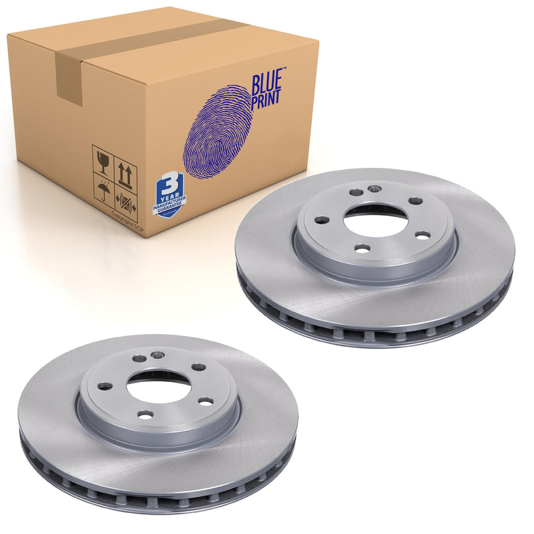 Pair of Front Brake Disc Fits Mercedes-Benz OE 2464210112 Blue Print ADU174316