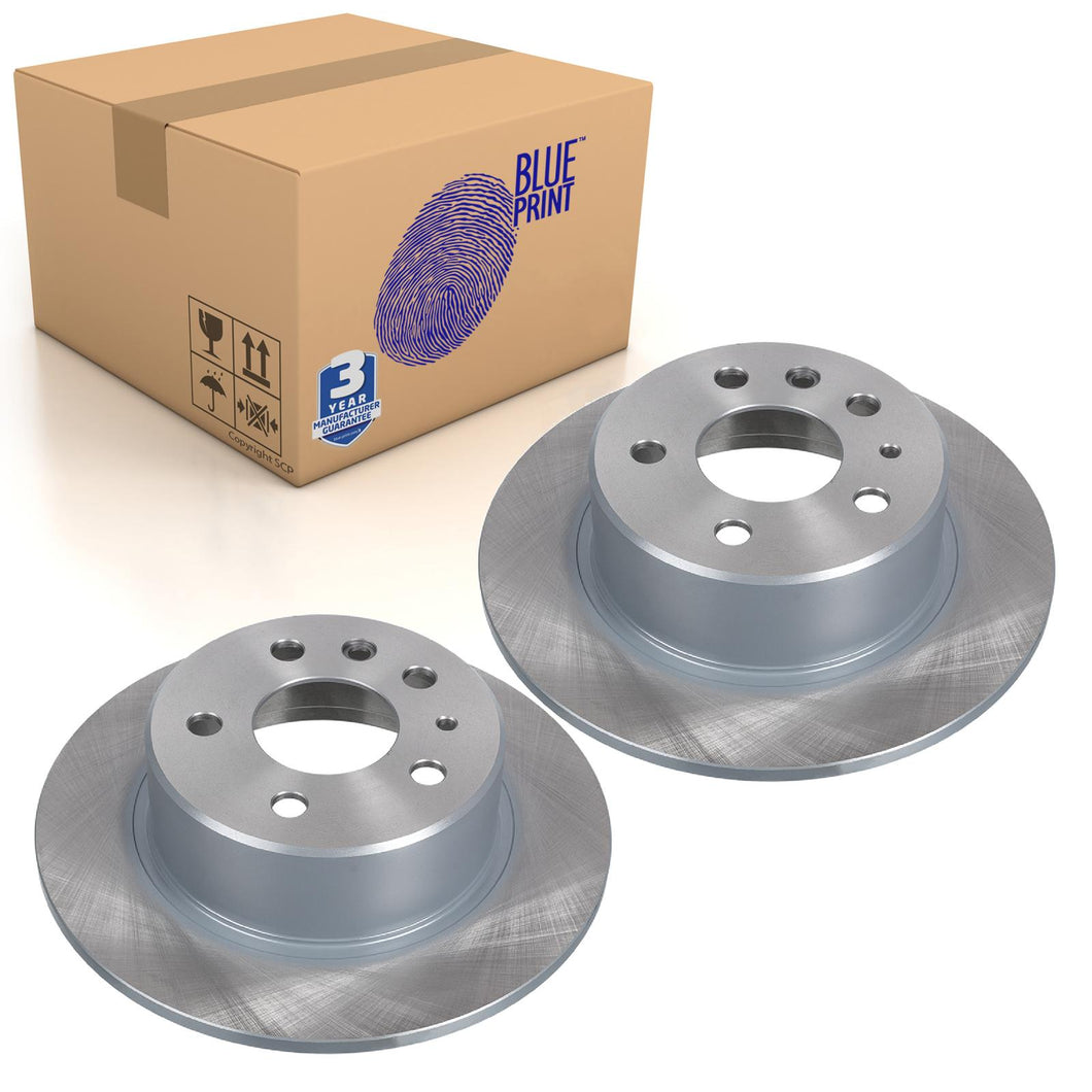 Pair of Rear Brake Disc Fits Mercedes Benz Model 111 Fintai Blue Print ADU174318