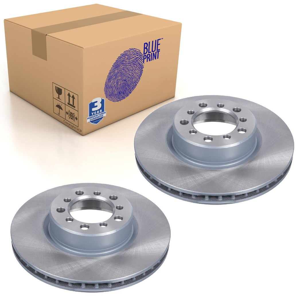 Pair of Front Brake Disc Fits Mercedes Benz S-Class Model 1 Blue Print ADU174322