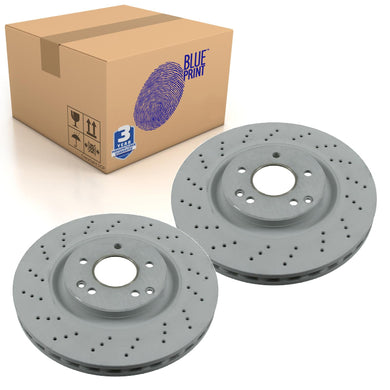 Pair of Front Brake Disc Fits Mercedes-Benz OE 2034211312 Blue Print ADU174335