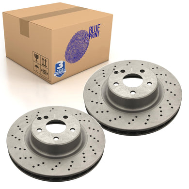 Pair of Front Brake Disc Fits Mercedes-Benz OE 2204212512 Blue Print ADU174344