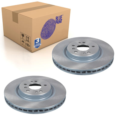 Pair of Front Brake Disc Fits Mercedes-Benz OE 1644211312 Blue Print ADU174357