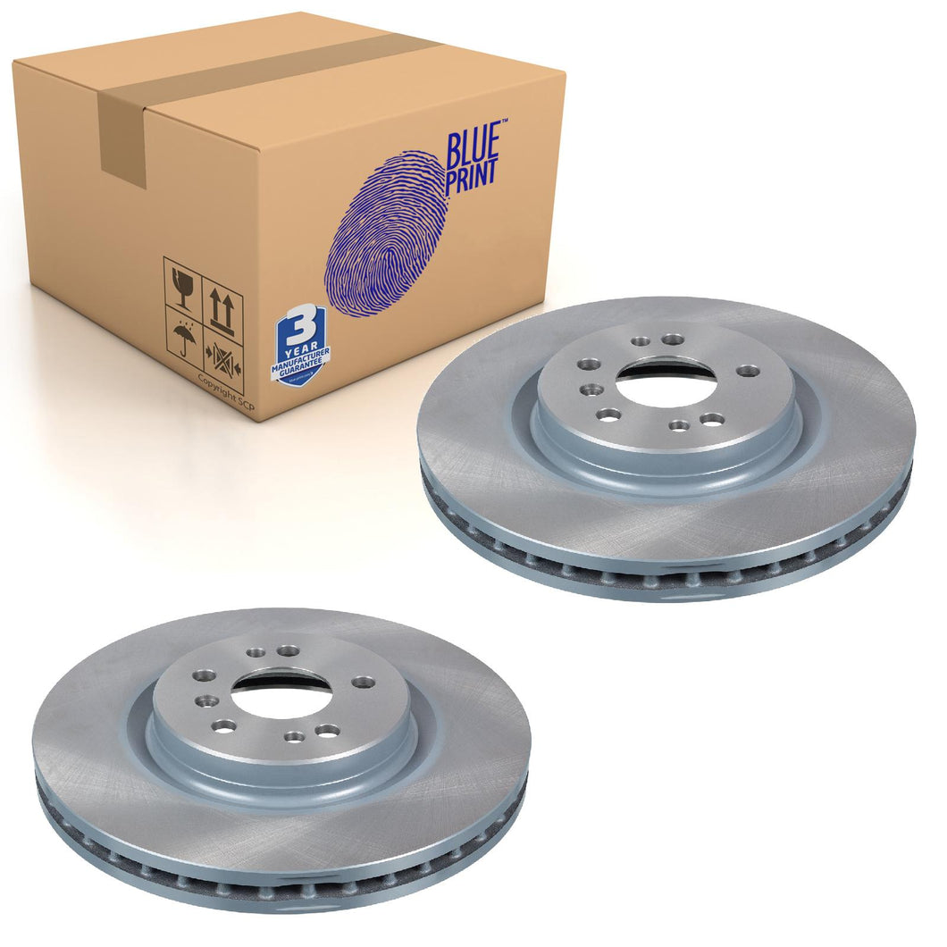 Pair of Front Brake Disc Fits Mercedes-Benz OE 1644211312 Blue Print ADU174357