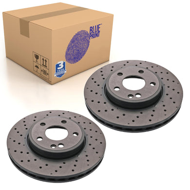 Pair of Front Brake Disc Fits Mercedes-Benz OE 2464212512 Blue Print ADU174362