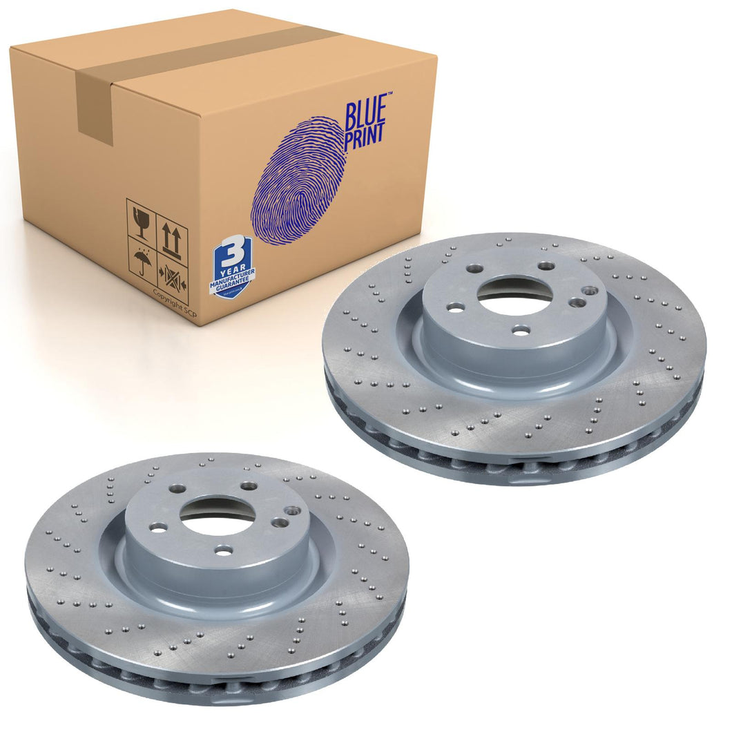 Pair of Front Brake Disc Fits Mercedes-Benz OE 4211412 Blue Print ADU174363