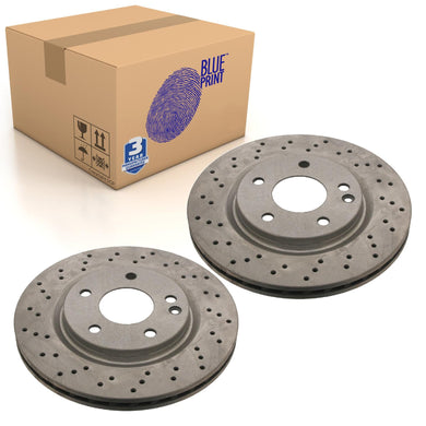 Pair of Front Brake Disc Fits Mercedes A Class Blue Print ADU174399