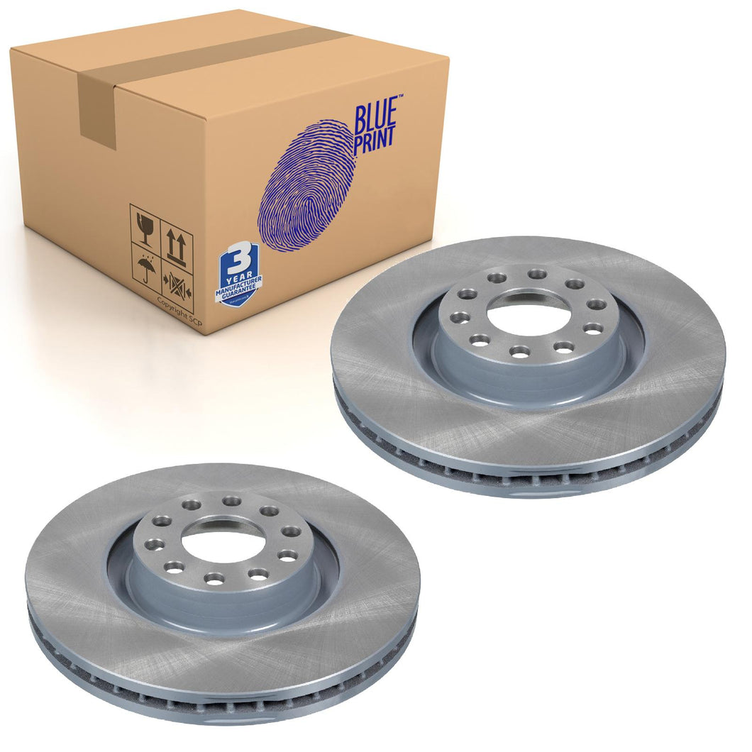 Pair of Front Brake Disc Fits Audi A6 S6 OE 463615301 Blue Print ADV1843101