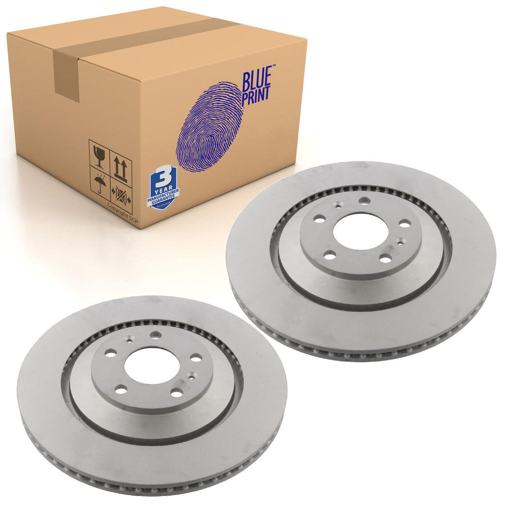 Pair of Rear Brake Disc Fits Audi A8 Volkswagen Phaeton Blue Print ADV1843104