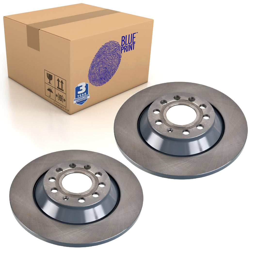 Pair of Rear Brake Disc Fits Volkswagen Audi Blue Print ADV1843117