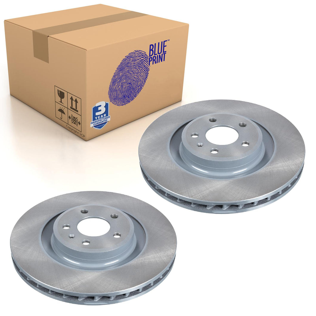 Pair of Front Brake Disc Fits Audi Q5 quattro S4 S5 8T Blue Print ADV184316