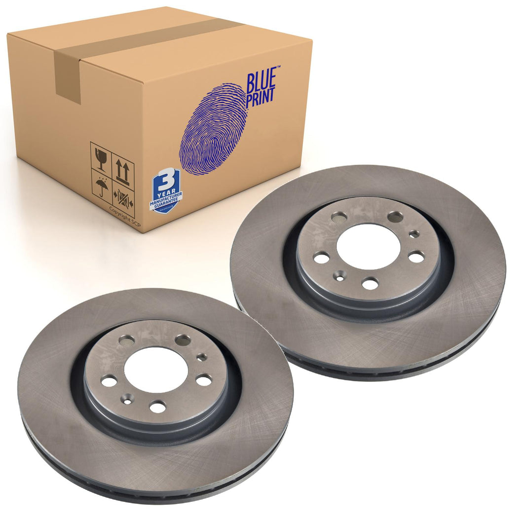Pair of Front Brake Disc Fits Volkswagen Bora 4motion Clasi Blue Print ADV184334