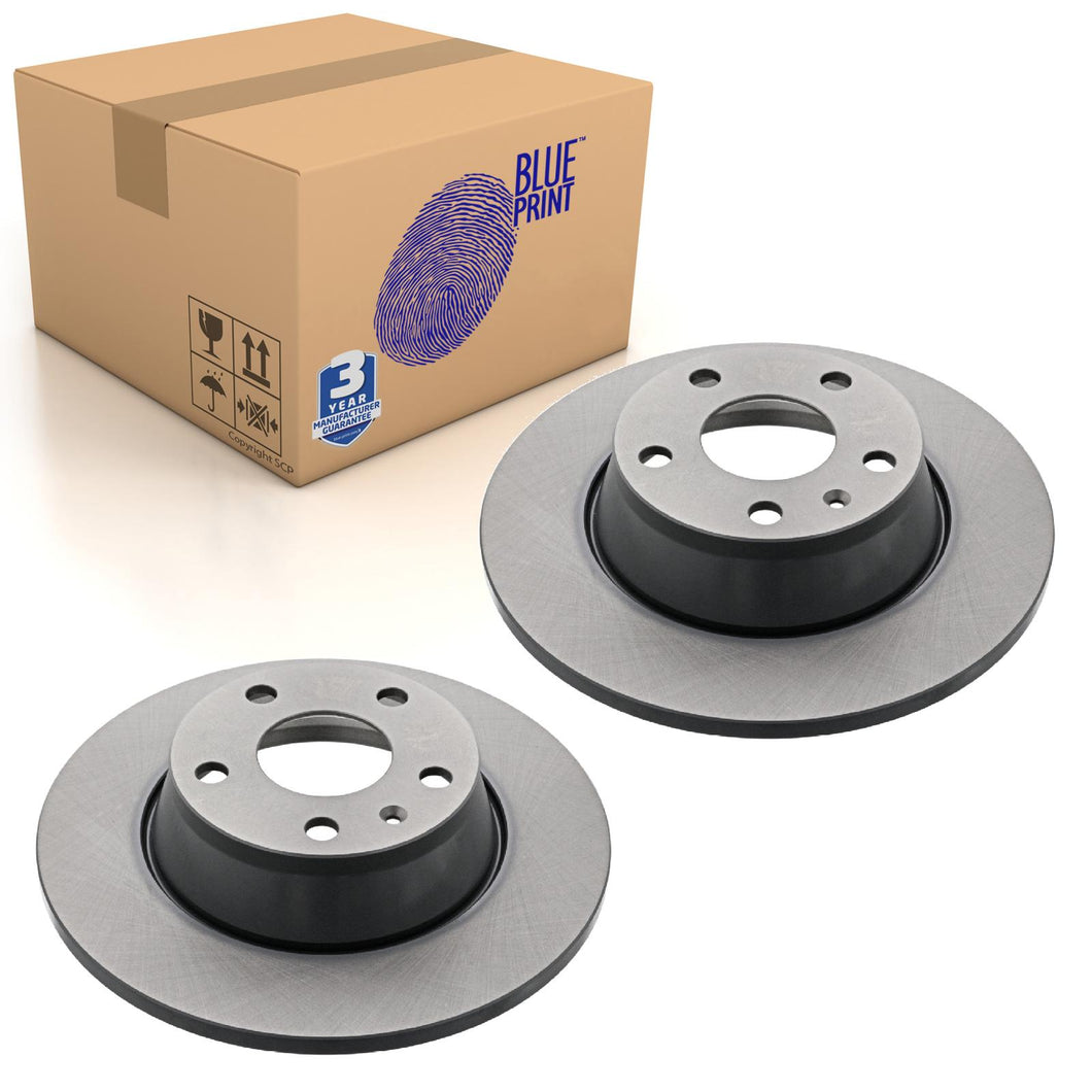 Pair of Rear Brake Disc Fits Volkswagen Audi OE 8J0615601 Blue Print ADV184341