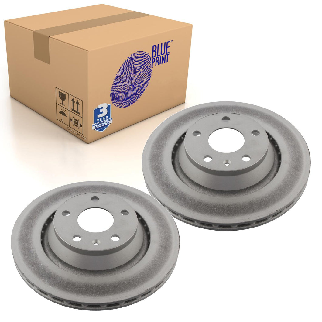 Pair of Rear Brake Disc Fits Volkswagen Audi OE 8J0615601A Blue Print ADV184342